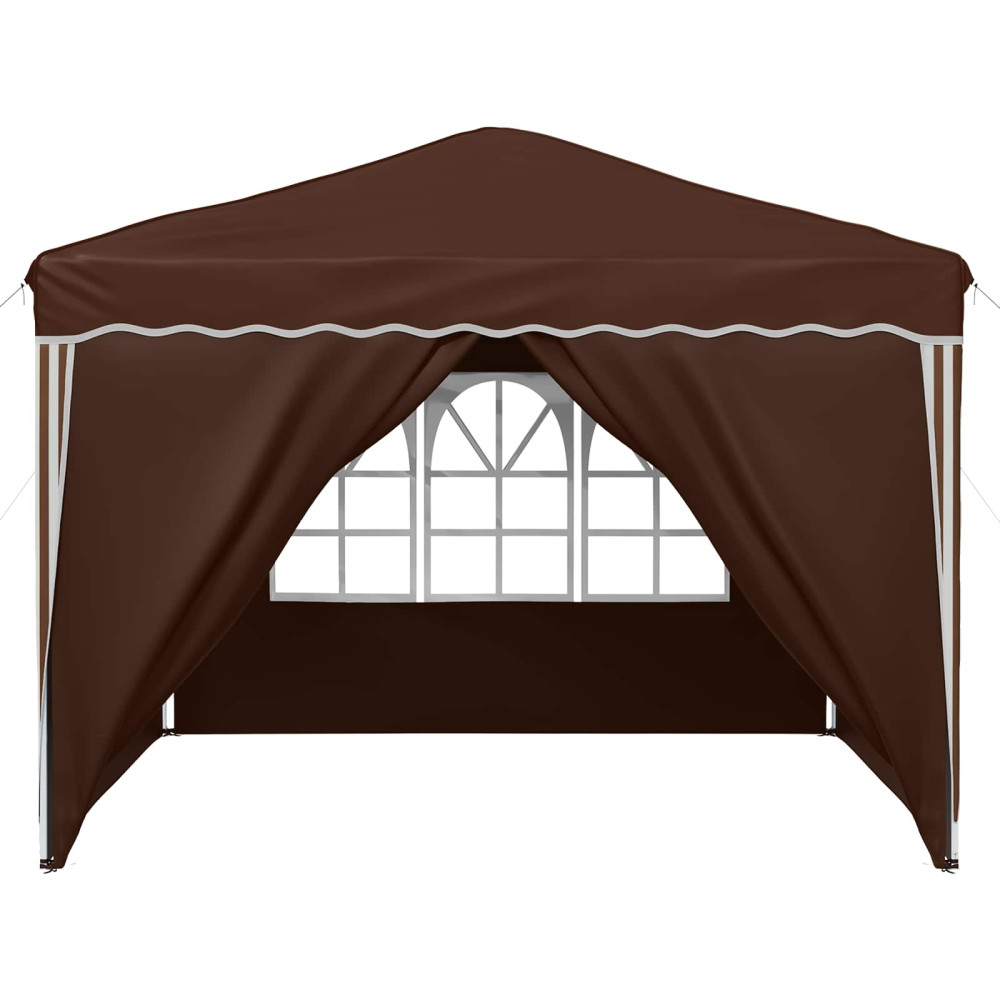 Produktbild för Pop-up Partytält 288 x 288 x 245 cm Brun Oxford Tyg