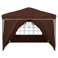 Produktbild för Pop-up Partytält 288 x 288 x 245 cm Brun Oxford Tyg