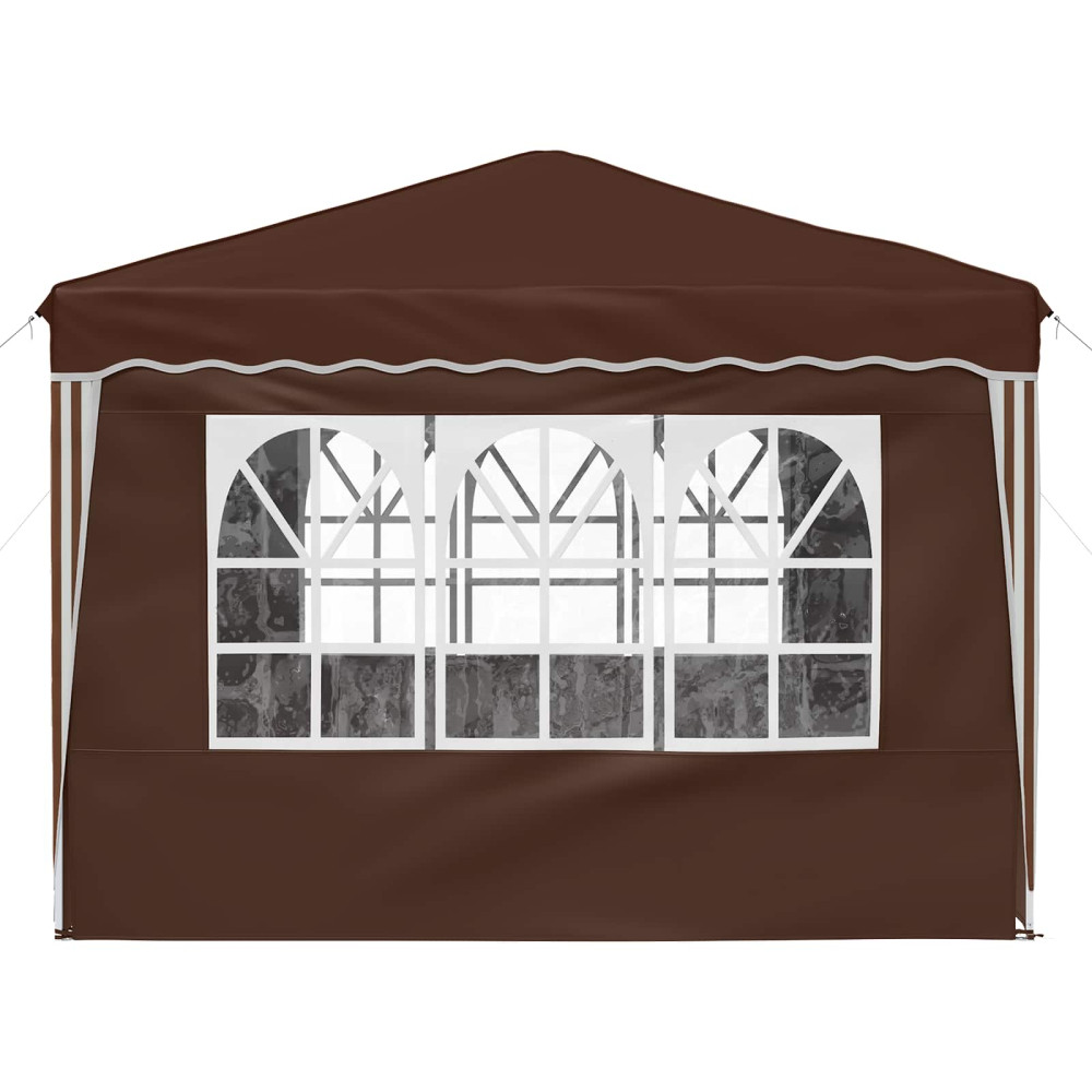 Produktbild för Pop-up Partytält 288 x 288 x 245 cm Brun Oxford Tyg