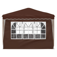 Produktbild för Pop-up Partytält 288 x 288 x 245 cm Brun Oxford Tyg