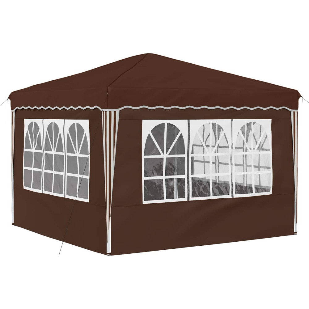 Produktbild för Pop-up Partytält 288 x 288 x 245 cm Brun Oxford Tyg