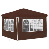 Produktbild för Pop-up Partytält 288 x 288 x 245 cm Brun Oxford Tyg