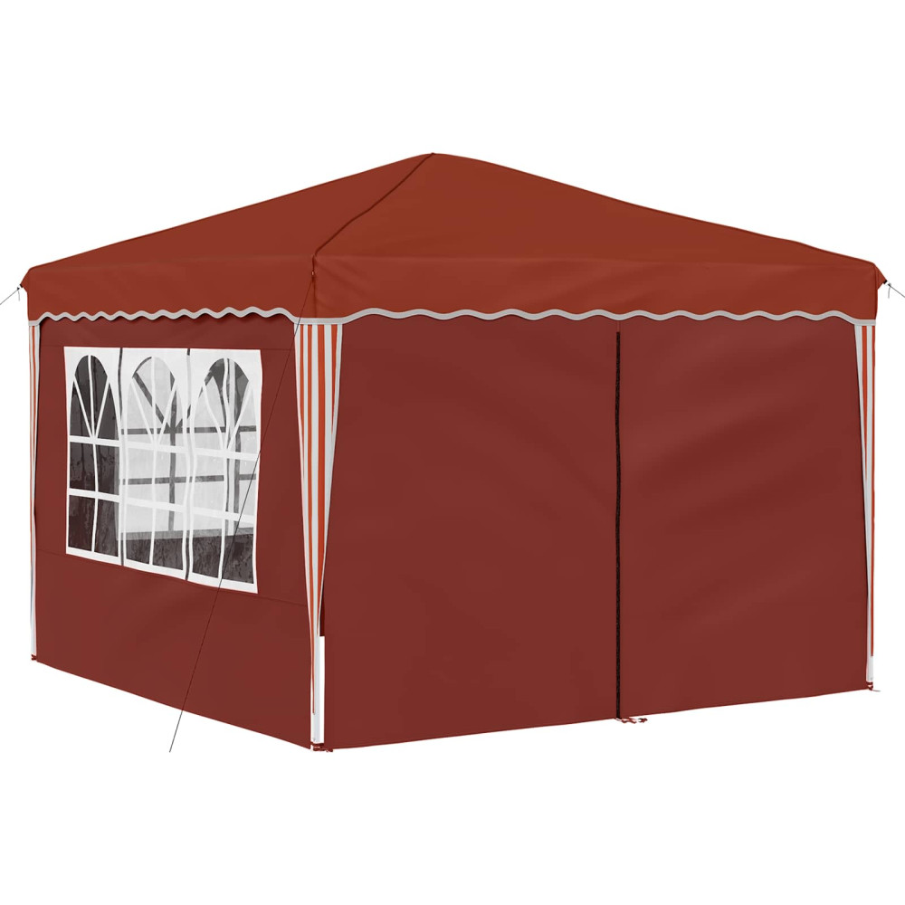 Produktbild för Pop-up Partytält 288 x 288 x 245 cm Terracotta Oxford Tyg