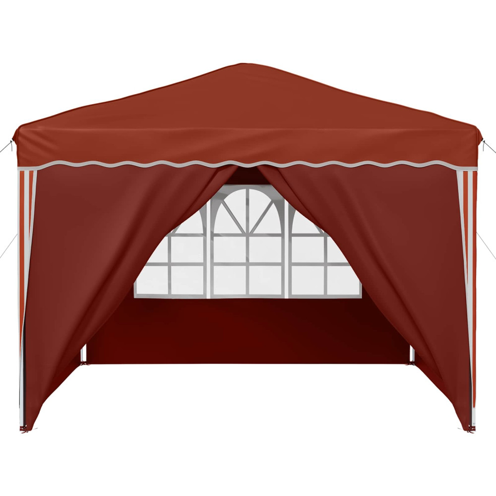 Produktbild för Pop-up Partytält 288 x 288 x 245 cm Terracotta Oxford Tyg