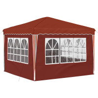 Produktbild för Pop-up Partytält 288 x 288 x 245 cm Terracotta Oxford Tyg