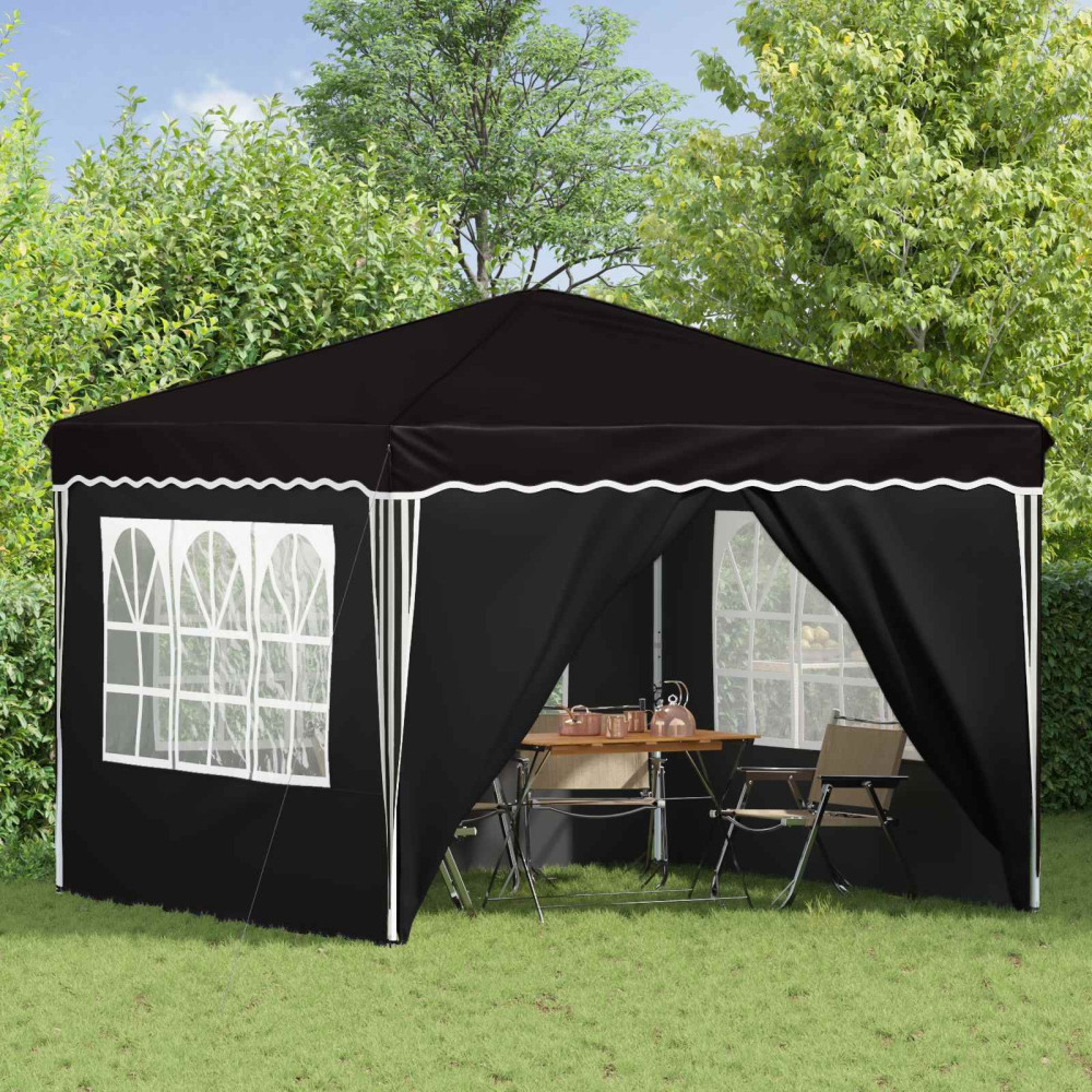 Produktbild för Pop-up Partytält 288 x 288 x 245 cm Svart Oxford Tyg
