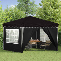 Produktbild för Pop-up Partytält 288 x 288 x 245 cm Svart Oxford Tyg