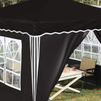 Produktbild för Pop-up Partytält 288 x 288 x 245 cm Svart Oxford Tyg