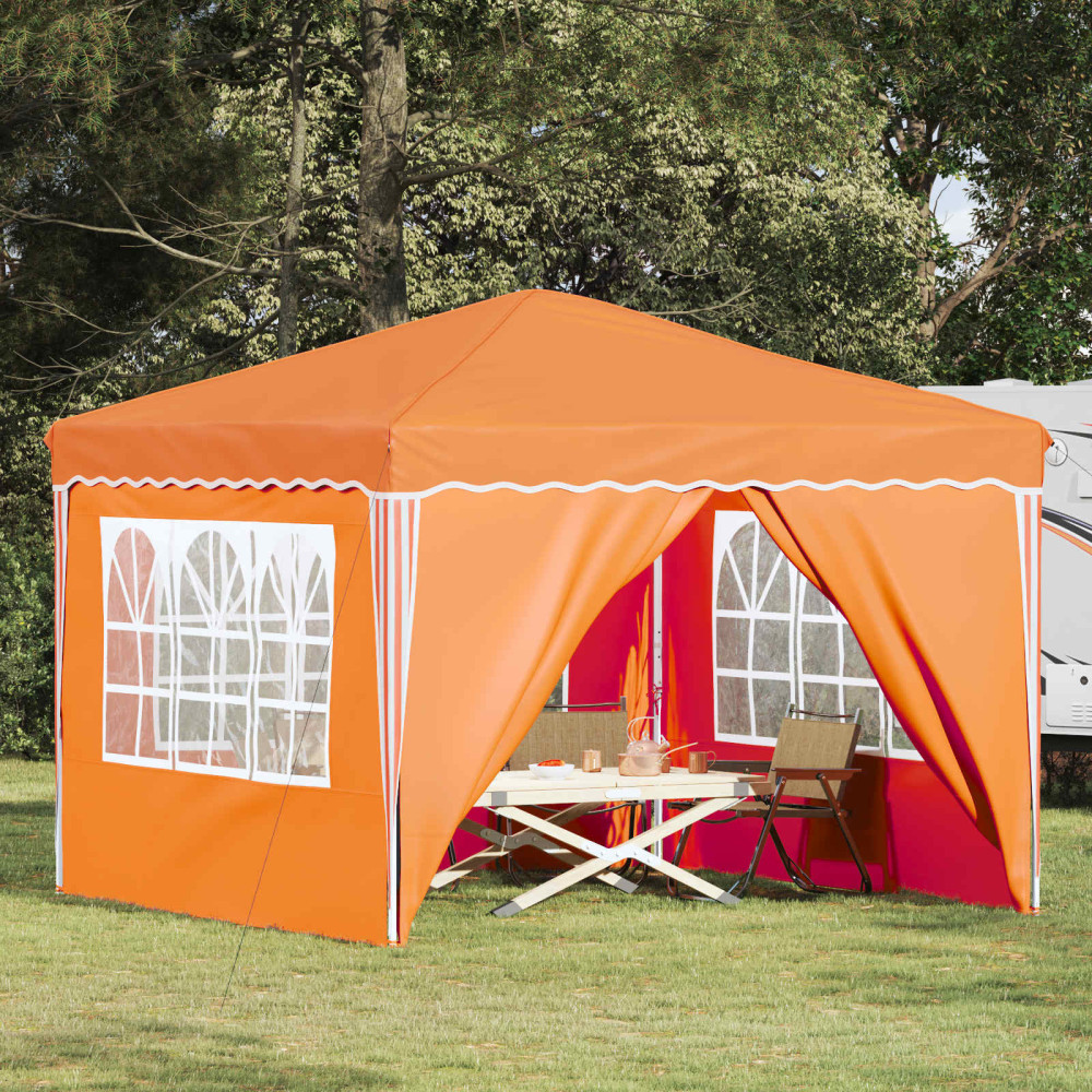 Produktbild för Pop-up Partytält 288 x 288 x 245 cm Orange Oxford Tyg