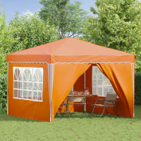 Produktbild för Pop-up Partytält 288 x 288 x 245 cm Orange Oxford Tyg
