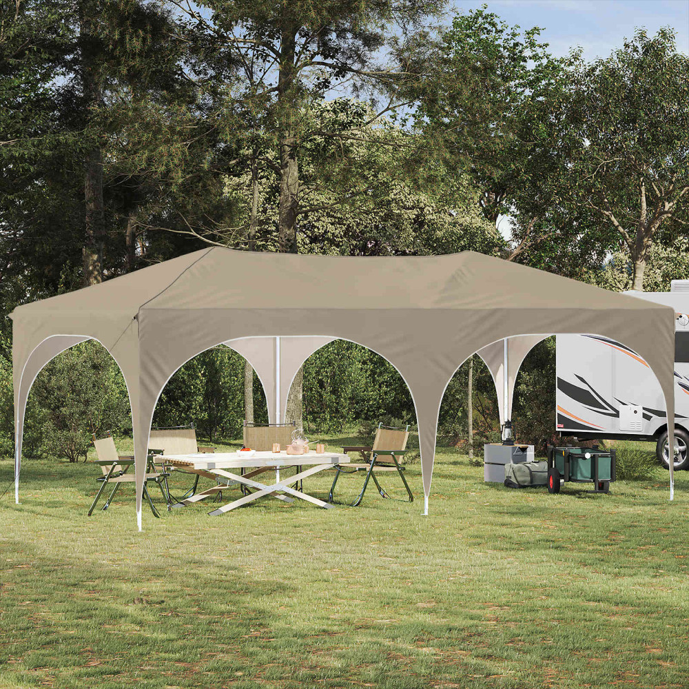 Produktbild för Pop-up Partytält 575 x 288 x 245 cm Gräddvit Oxford Tyg