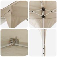 Produktbild för Pop-up Partytält 575 x 288 x 245 cm Gräddvit Oxford Tyg