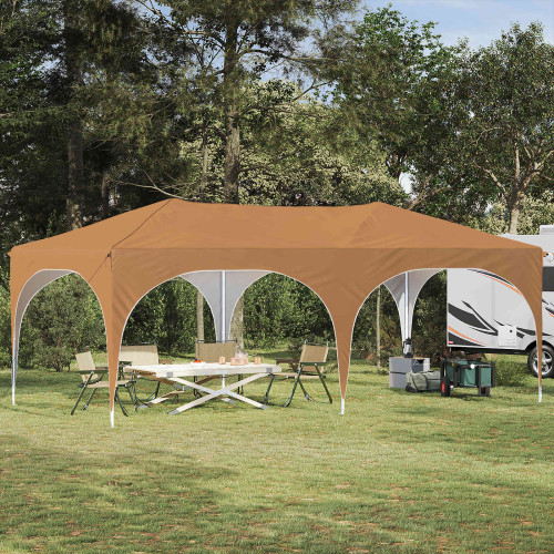 vidaXL Pop-up Partytält 575 x 288 x 245 cm Beige Oxford Tyg