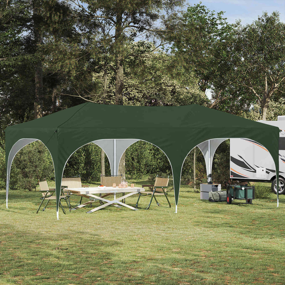 Produktbild för Pop-up Partytält 575 x 288 x 245 cm Grön Oxford Tyg