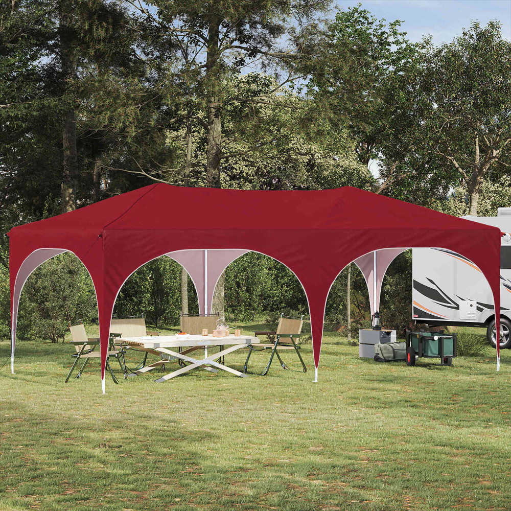 Produktbild för Pop-up Partytält 575 x 288 x 245 cm Vinröd Oxford Tyg