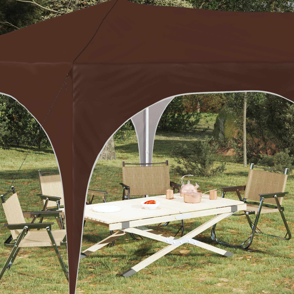 Produktbild för Pop-up Partytält 575 x 288 x 245 cm Brun Oxford Tyg