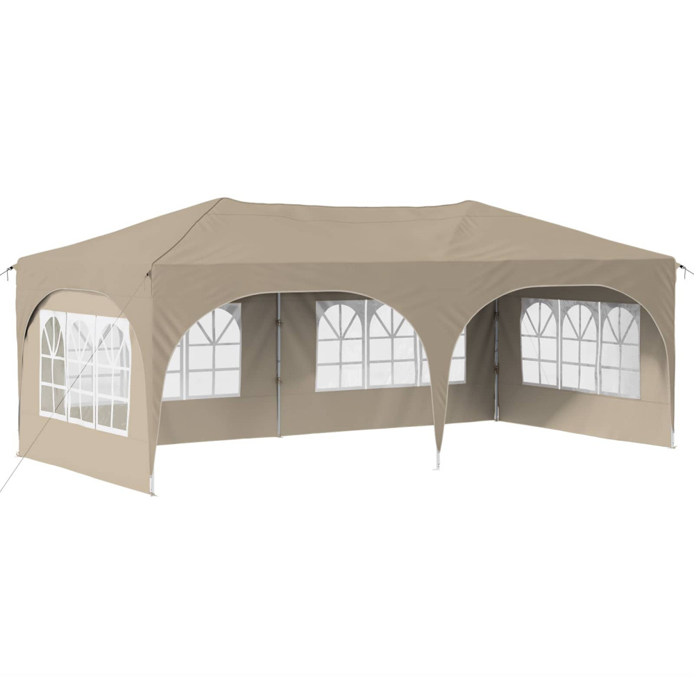 Produktbild för Pop-up Partytält 575 x 288 x 245 cm Gräddvit Oxford Tyg