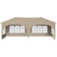 Produktbild för Pop-up Partytält 575 x 288 x 245 cm Gräddvit Oxford Tyg