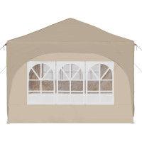 Produktbild för Pop-up Partytält 575 x 288 x 245 cm Gräddvit Oxford Tyg
