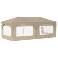 Produktbild för Pop-up Partytält 575 x 288 x 245 cm Gräddvit Oxford Tyg