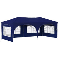 Produktbild för Pop-up Partytält 575 x 288 x 245 cm Blå Oxford Tyg