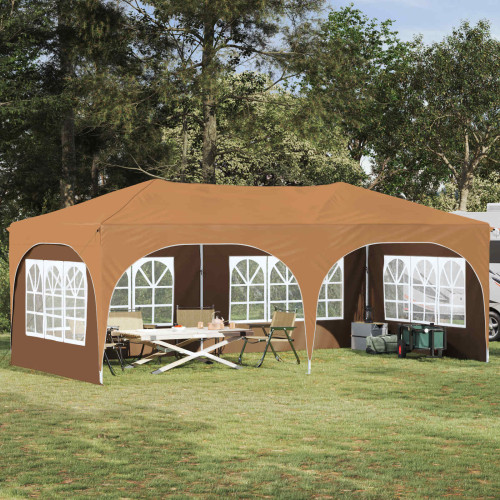 vidaXL Pop-up Partytält 575 x 288 x 245 cm Beige Oxford Tyg