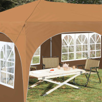 Produktbild för Pop-up Partytält 575 x 288 x 245 cm Beige Oxford Tyg