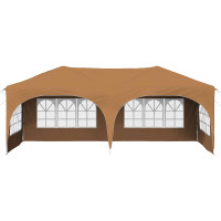 Produktbild för Pop-up Partytält 575 x 288 x 245 cm Beige Oxford Tyg