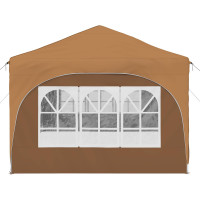 Produktbild för Pop-up Partytält 575 x 288 x 245 cm Beige Oxford Tyg