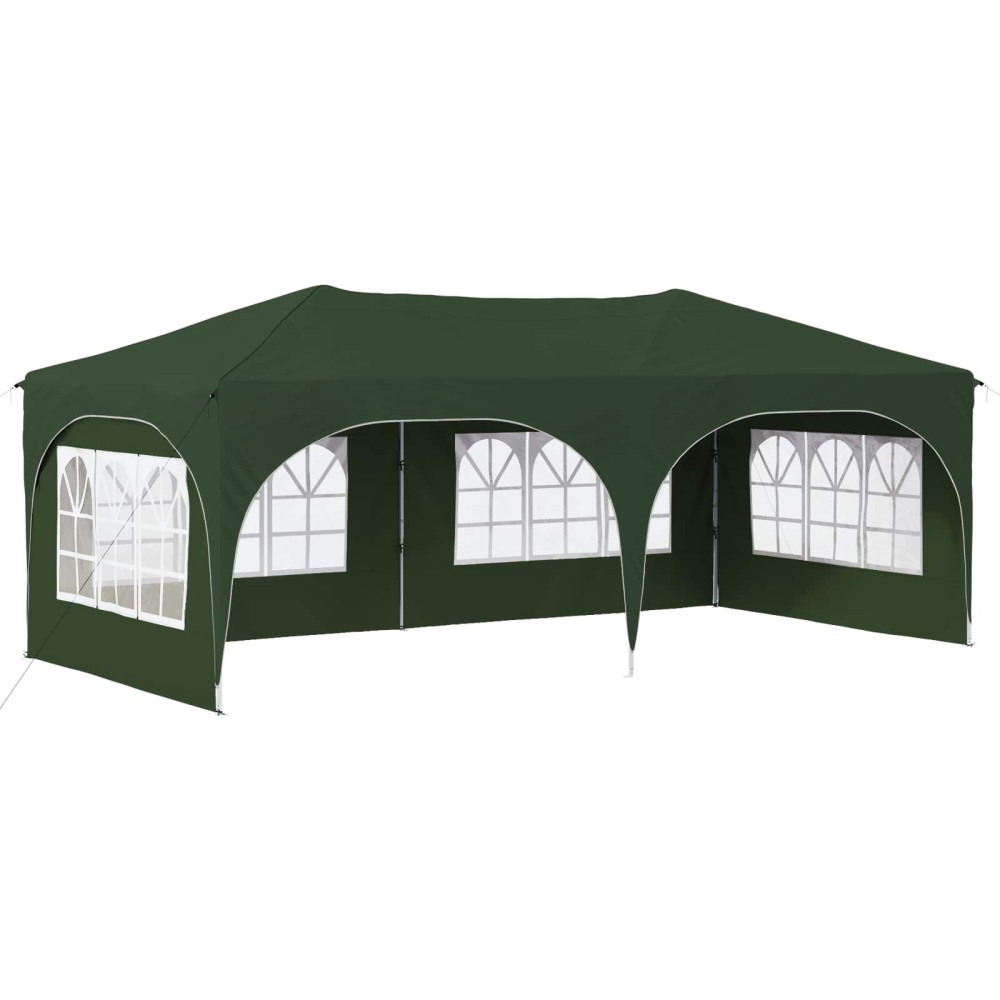Produktbild för Pop-up Partytält 575 x 288 x 245 cm Grön Oxford Tyg