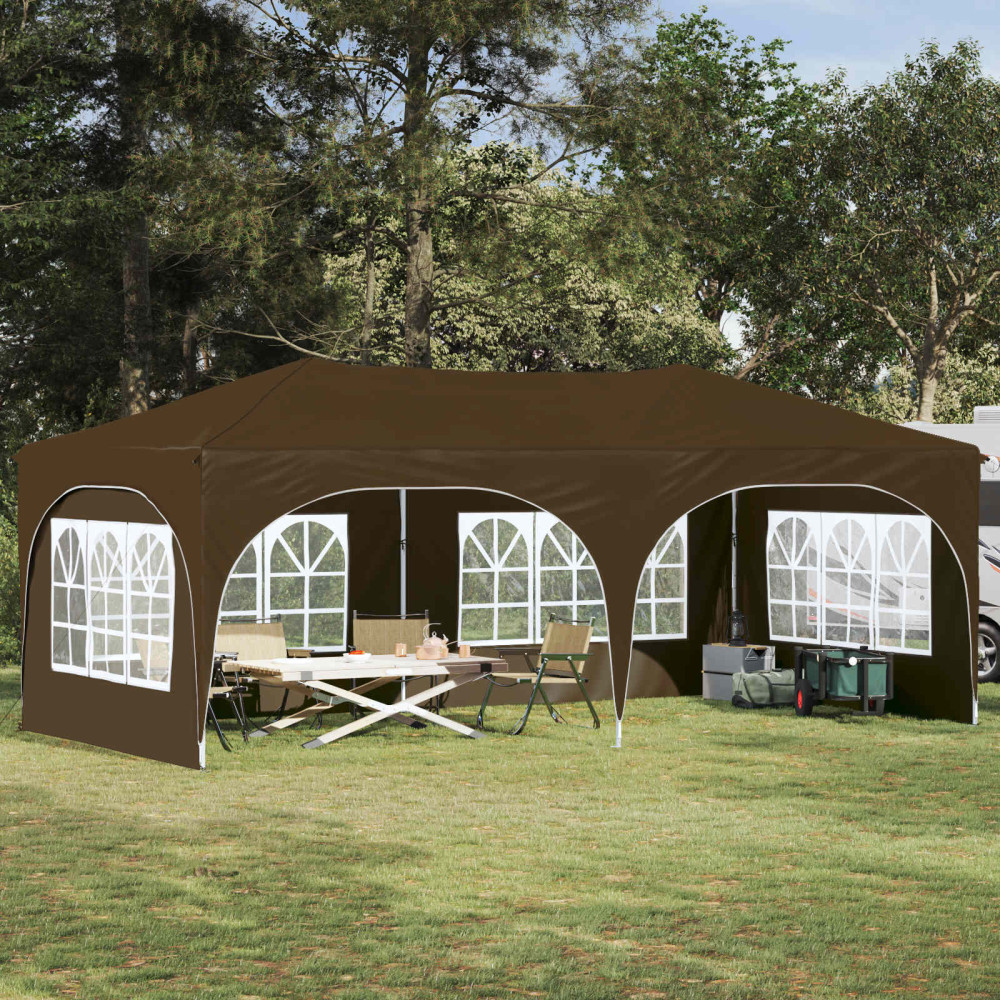 Produktbild för Pop-up Partytält 575 x 288 x 245 cm Taupe Oxford Tyg