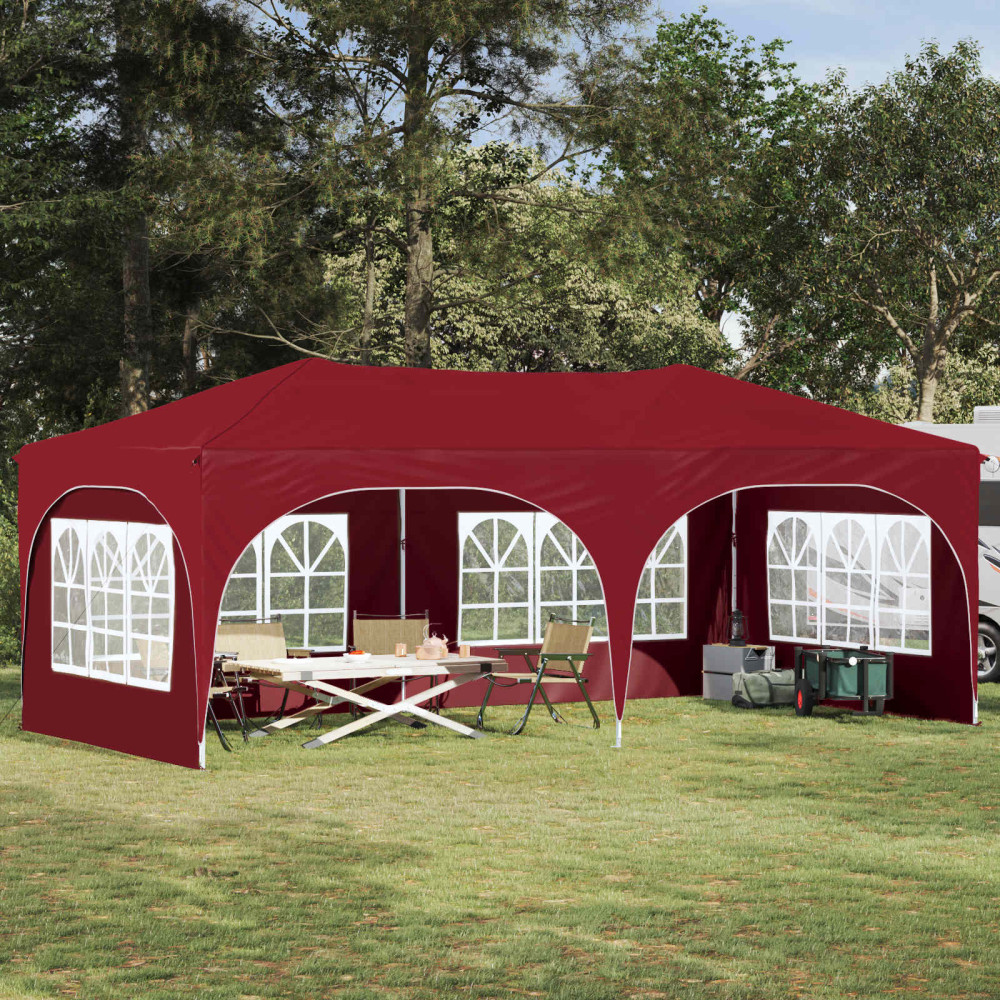 Produktbild för Pop-up Partytält 575 x 288 x 245 cm Vinröd Oxford Tyg