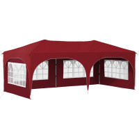 Produktbild för Pop-up Partytält 575 x 288 x 245 cm Vinröd Oxford Tyg