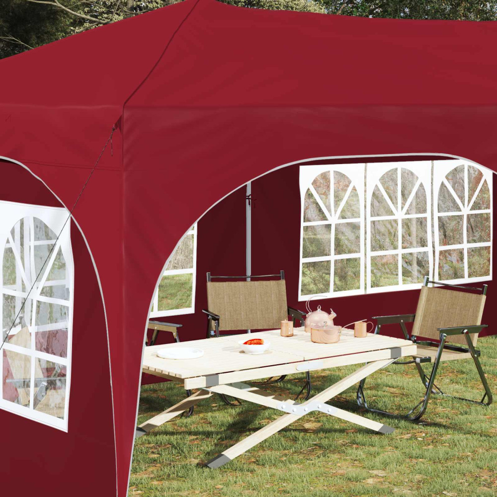 Produktbild för Pop-up Partytält 575 x 288 x 245 cm Vinröd Oxford Tyg