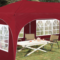 Produktbild för Pop-up Partytält 575 x 288 x 245 cm Vinröd Oxford Tyg