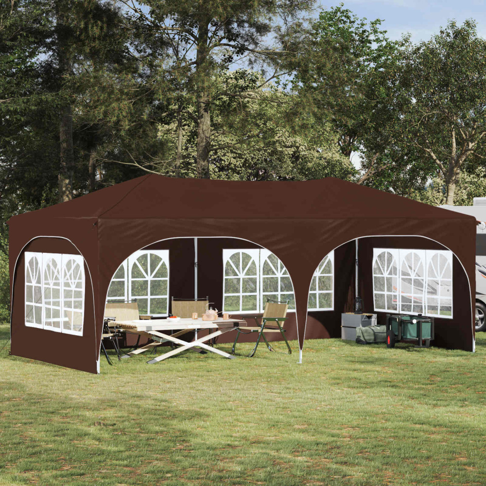 Produktbild för Pop-up Partytält 575 x 288 x 245 cm Brun Oxford Tyg