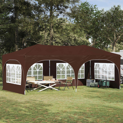 vidaXL Pop-up Partytält 575 x 288 x 245 cm Brun Oxford Tyg