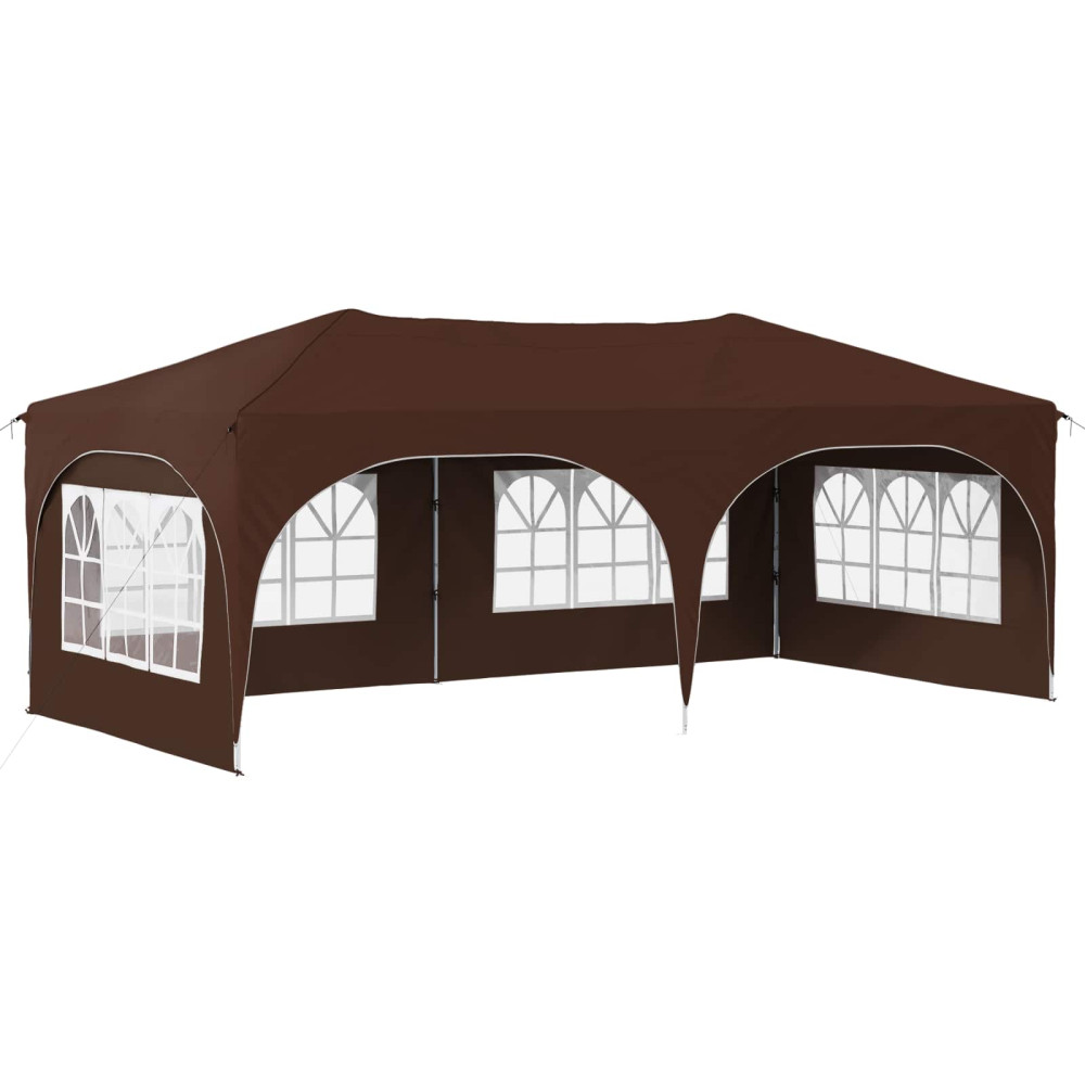 Produktbild för Pop-up Partytält 575 x 288 x 245 cm Brun Oxford Tyg