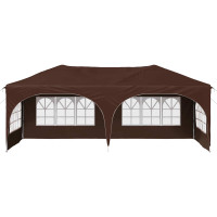 Produktbild för Pop-up Partytält 575 x 288 x 245 cm Brun Oxford Tyg