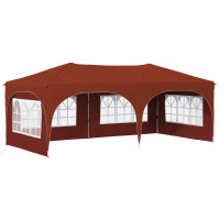 Produktbild för Pop-up Partytält 575 x 288 x 245 cm Terracotta Oxford Tyg