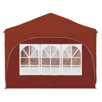 Produktbild för Pop-up Partytält 575 x 288 x 245 cm Terracotta Oxford Tyg