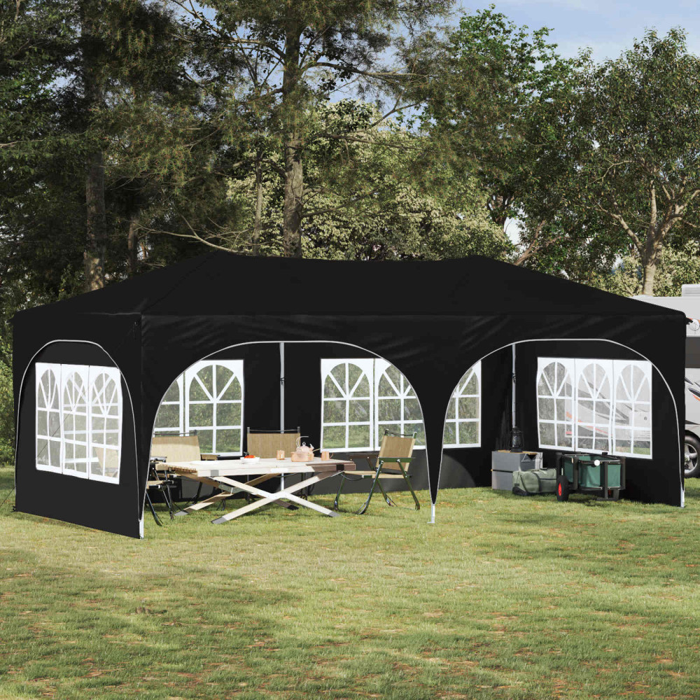 Produktbild för Pop-up Partytält 575 x 288 x 245 cm Svart Oxford Tyg