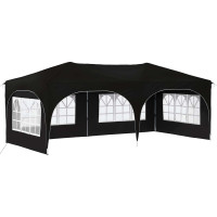 Produktbild för Pop-up Partytält 575 x 288 x 245 cm Svart Oxford Tyg