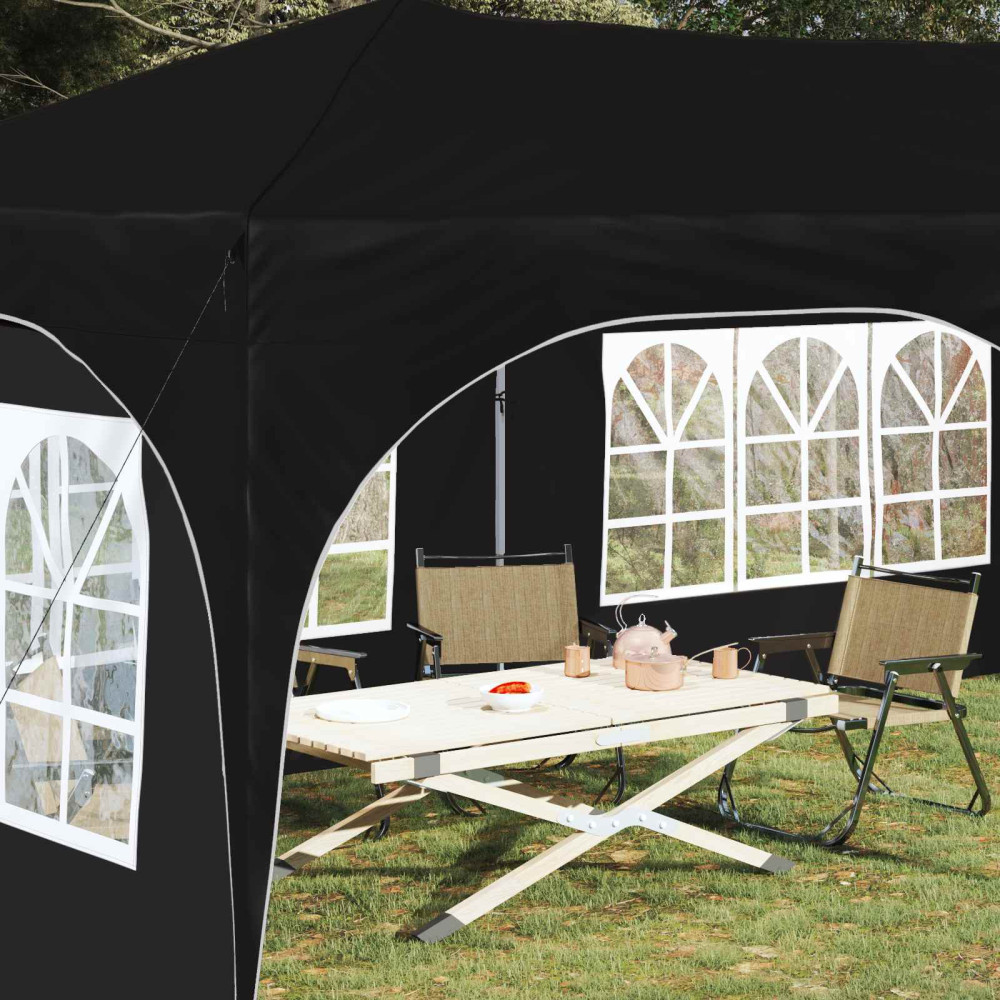 Produktbild för Pop-up Partytält 575 x 288 x 245 cm Svart Oxford Tyg