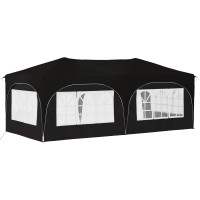 Produktbild för Pop-up Partytält 575 x 288 x 245 cm Svart Oxford Tyg