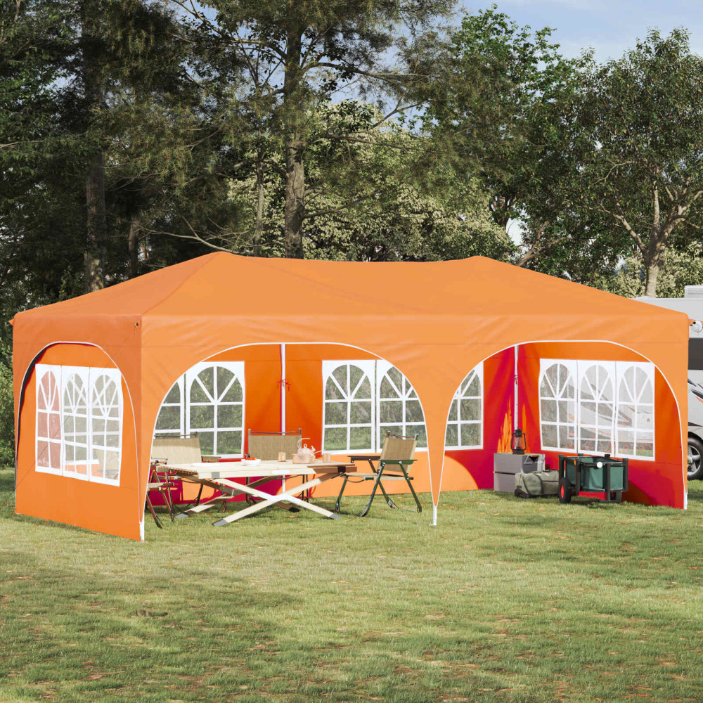 Produktbild för Pop-up Partytält 575 x 288 x 245 cm Orange Oxford Tyg