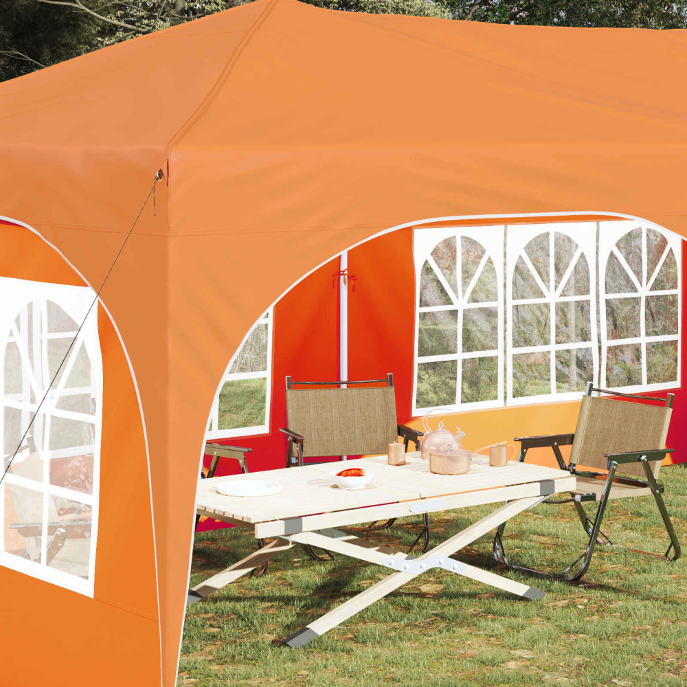 Produktbild för Pop-up Partytält 575 x 288 x 245 cm Orange Oxford Tyg
