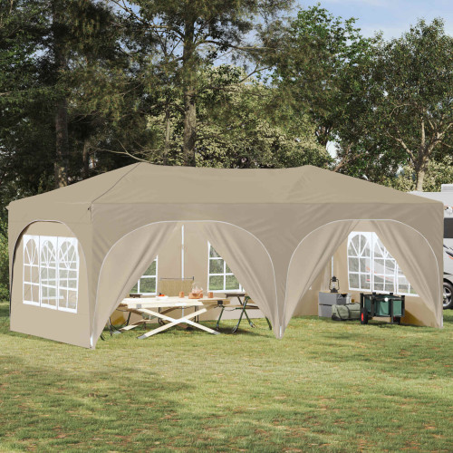 vidaXL Pop-up Partytält 575 x 288 x 245 cm Gräddvit Oxford Tyg