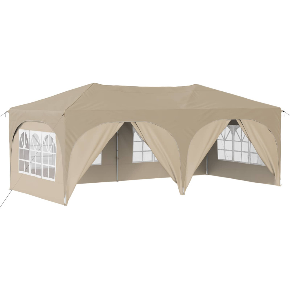 Produktbild för Pop-up Partytält 575 x 288 x 245 cm Gräddvit Oxford Tyg