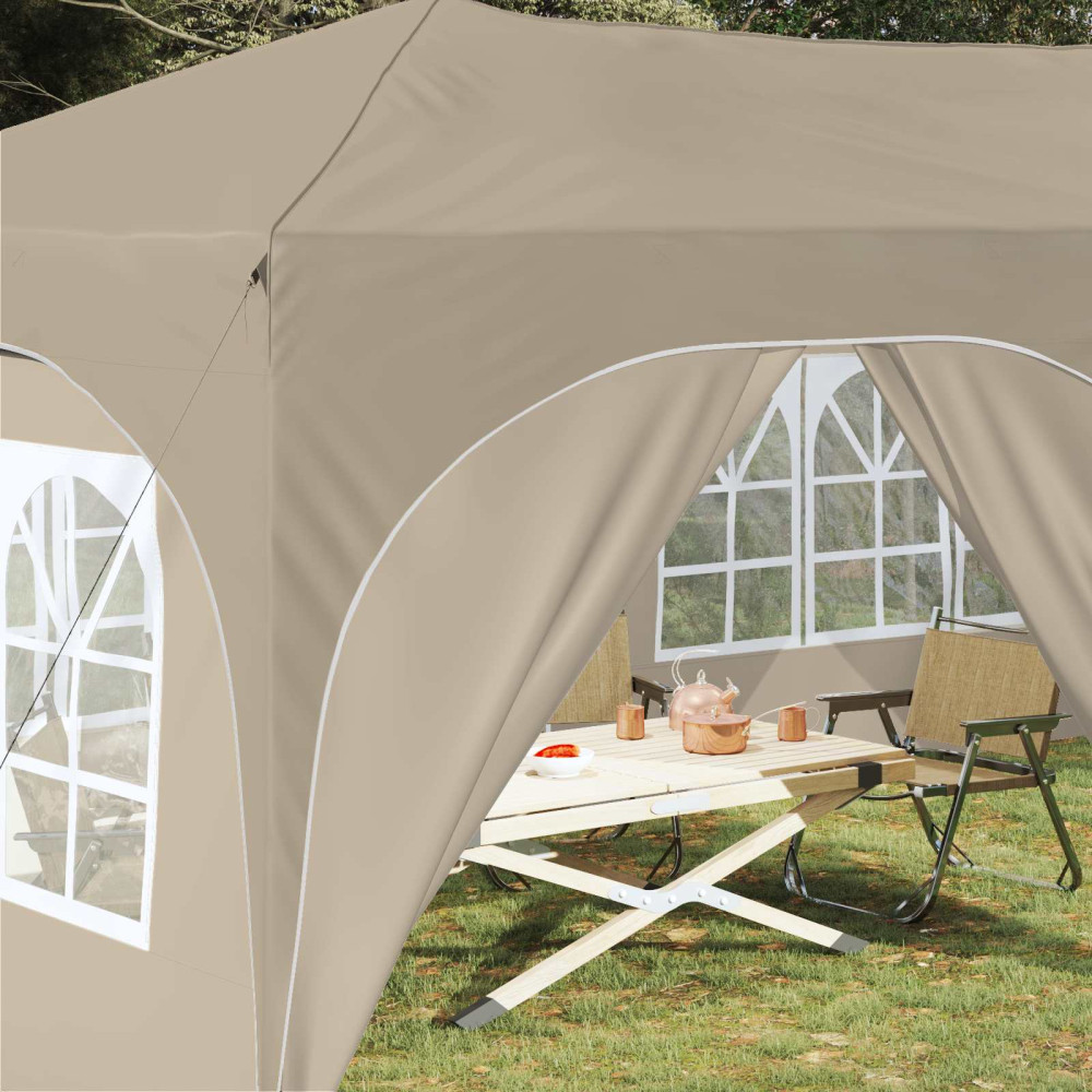 Produktbild för Pop-up Partytält 575 x 288 x 245 cm Gräddvit Oxford Tyg